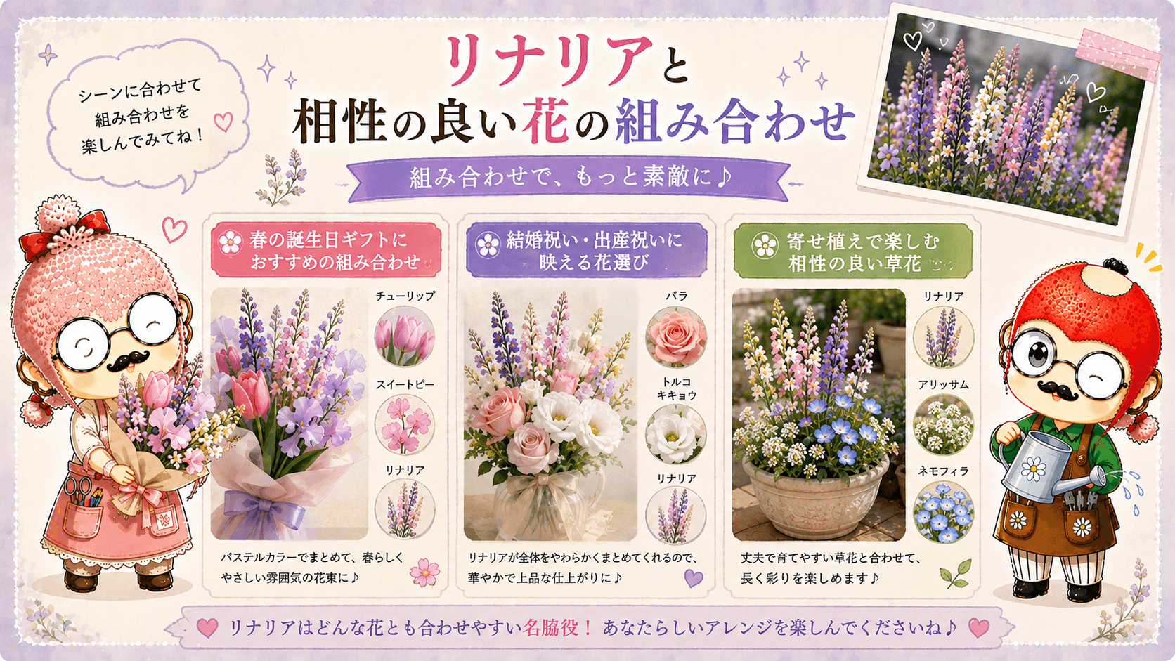 リナリアと相性の良い花々