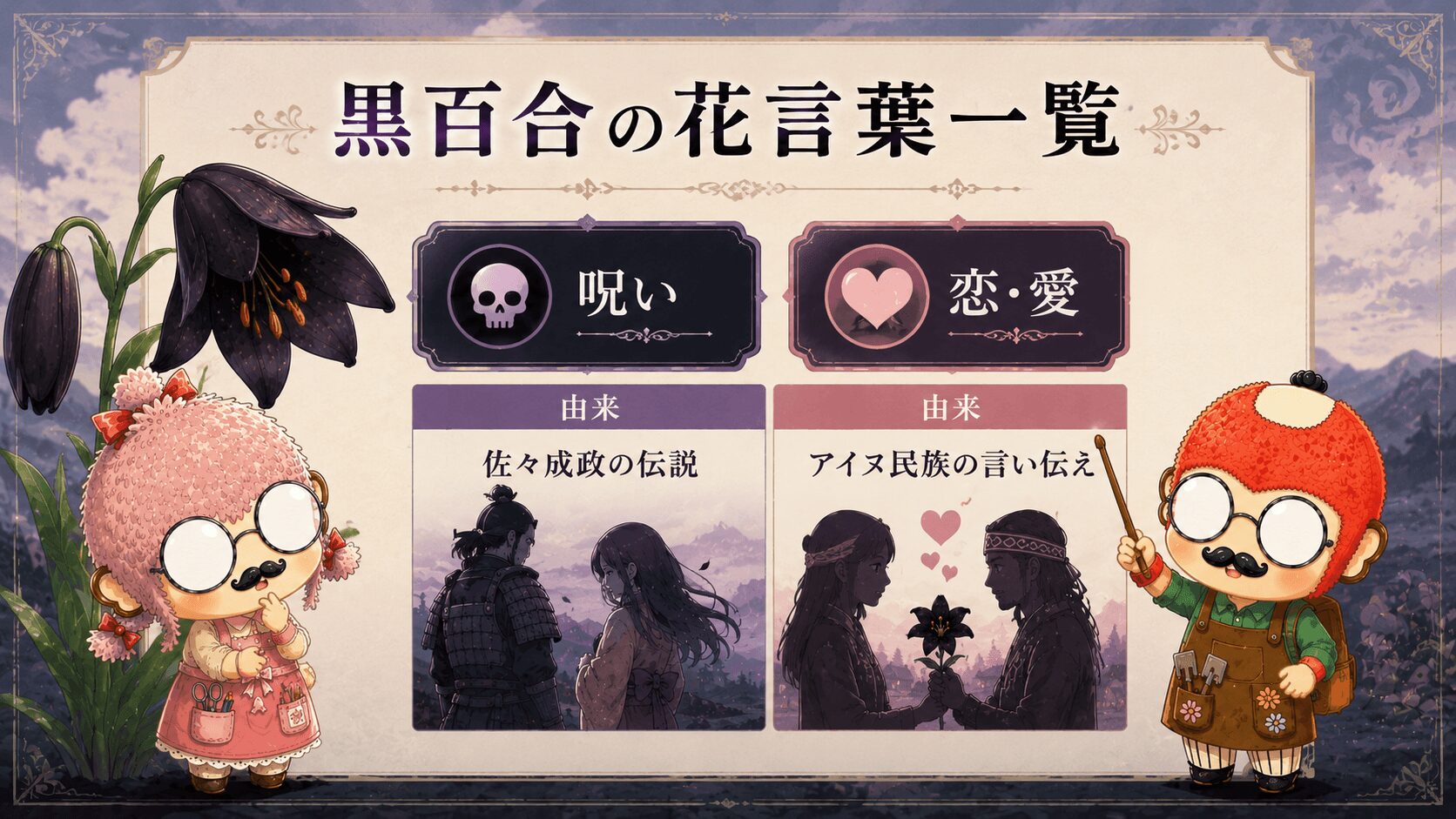 黒百合の花言葉一覧