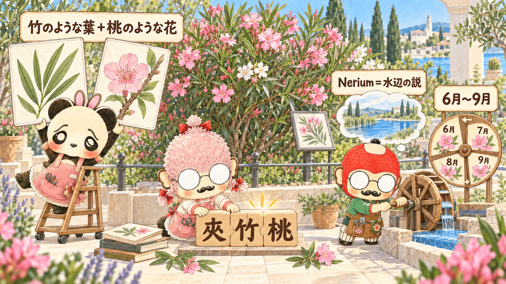 夾竹桃の名前の由来と夏の花期